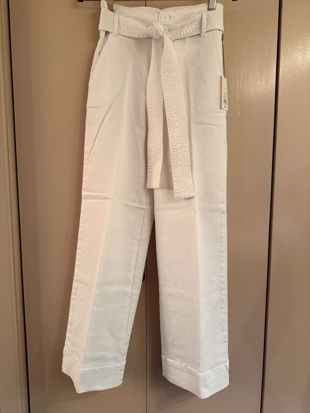 a new day White High-Rise Belted Chino Pants